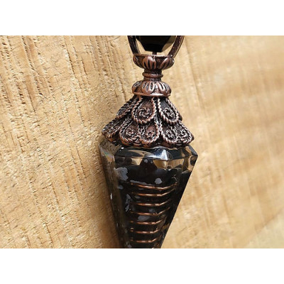 Pendule type "Orgonite" en Obsidienne flocon de Neige