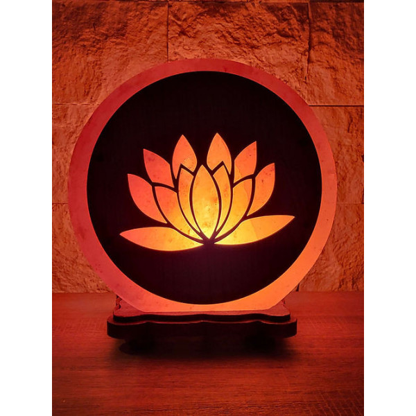 Lampe de sel de l'Himalaya Fleur de lotus