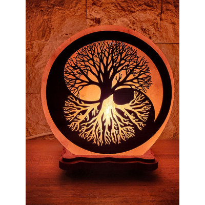 Lampe de sel de l'Himalaya Arbre Yin & Yang