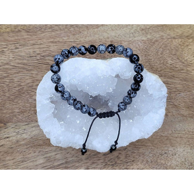 Bracelet Shamballa Obsidienne Oeil mouchetée