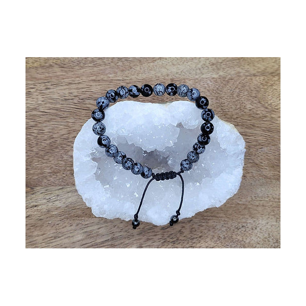 Bracelet Shamballa Obsidienne Oeil mouchetée