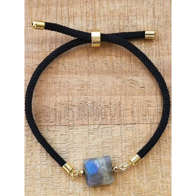 Bracelet cordon coulissant Labradorite