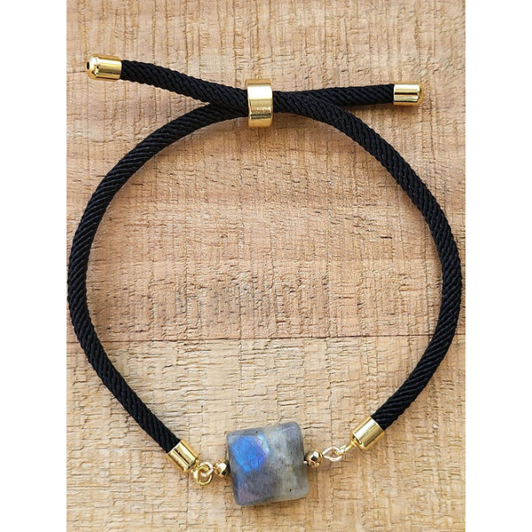 Bracelet cordon coulissant Labradorite
