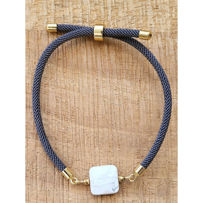 Bracelet cordon coulissant Howlite