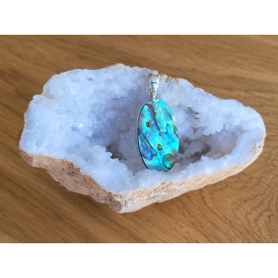 Pendentif Nacre Abalone Serti sur argent 0.925