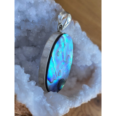 Pendentif Nacre Abalone Serti sur argent 0.925