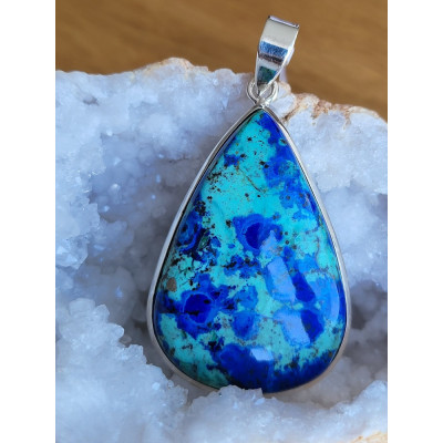 Pendentif Azurite Serti sur argent 0.925