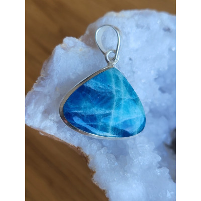 Pendentif Afghanite serti sur argent 0.925