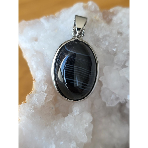 Pendentif Agate noire