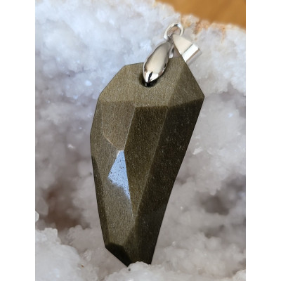 Pendentif Obsidienne Dorée
