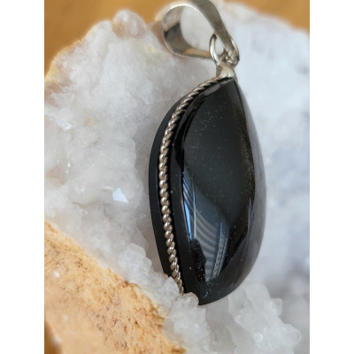 Pendentif Obsidienne Dorée
