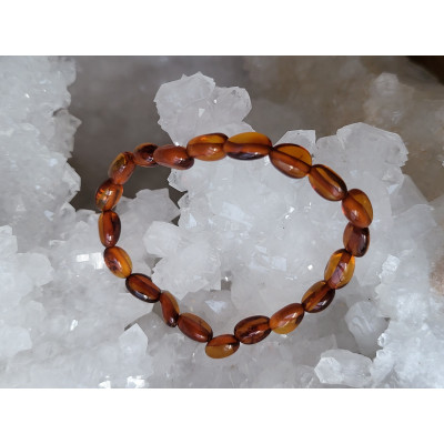 Bracelet d'ambre bébé couleur cognac