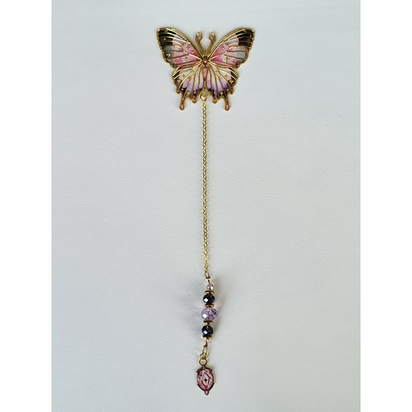 Marque page Papillon Rose