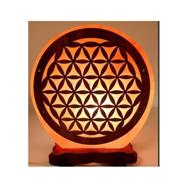 Lampe de sel Fleur de vie Foncé