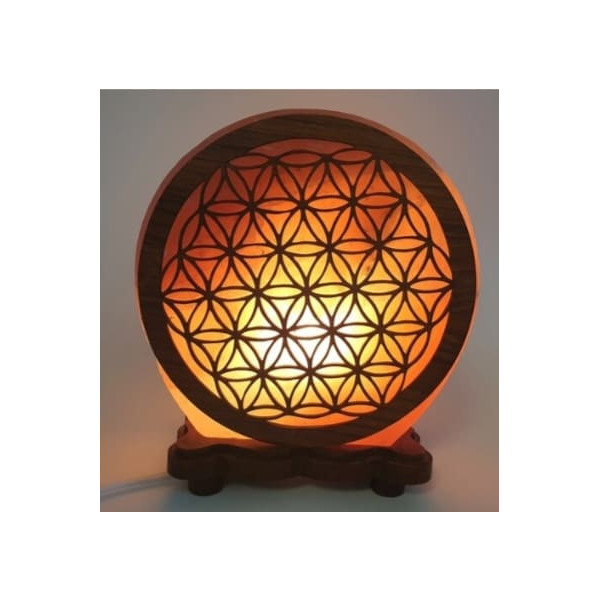 Lampe de sel Fleur de vie claire