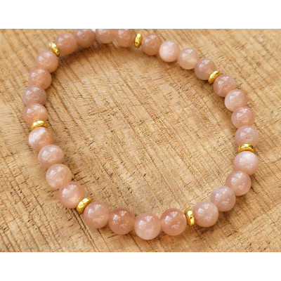 Bracelet Pierre de lune rose