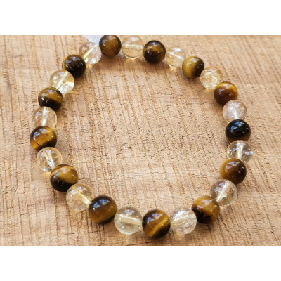 Bracelet Oeil de tigre et Citrine