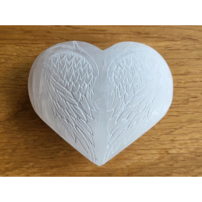 Coeur Sélénite ailes d'anges