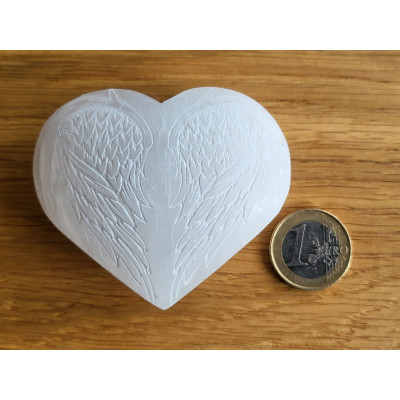 Coeur Sélénite ailes d'anges