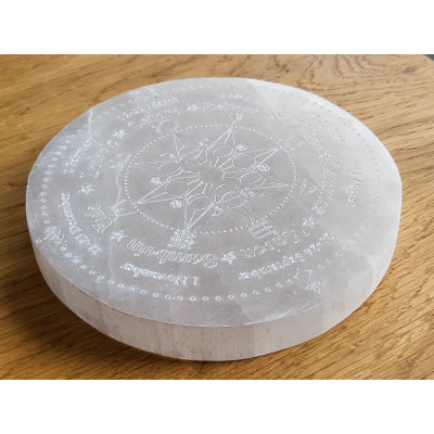 Plaque sélénite roue de l'année Celtique