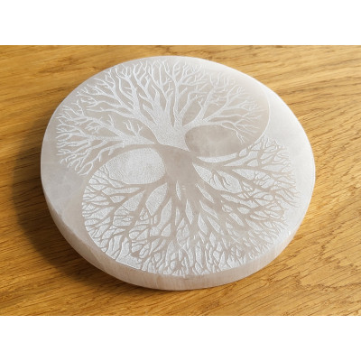 Plaque sélénite Arbre Yin & Yang