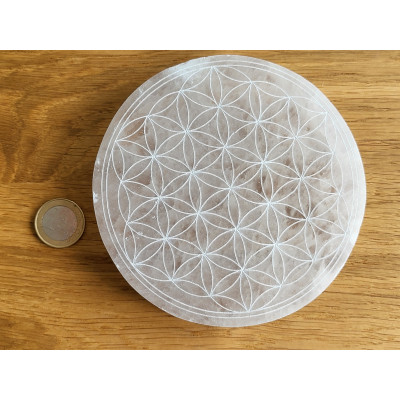 Plaque sélénite Fleur de vie