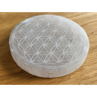 Plaque sélénite Fleur de vie