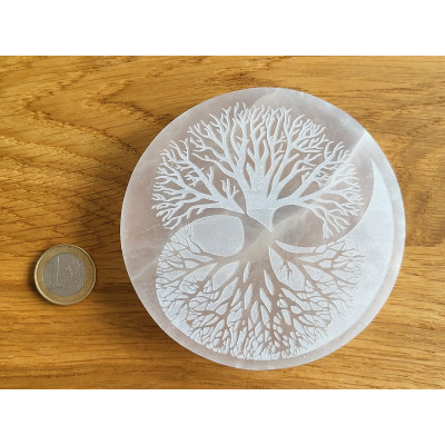 Plaque sélénite Arbre Yin & Yang