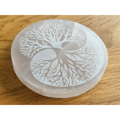 Plaque sélénite Arbre Yin & Yang