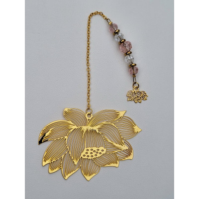Marque page doré fleur de lotus
