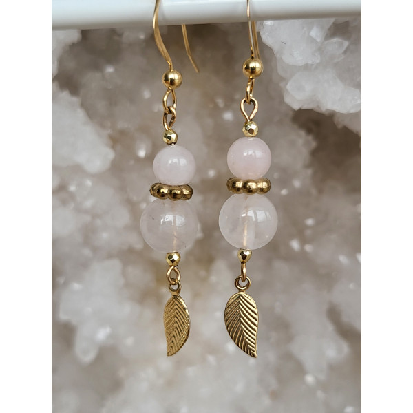Boucles d'oreilles Gold Filled Quartz rose