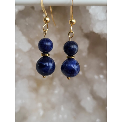Boucles d'oreilles Gold Filled, Sodalite