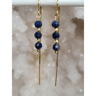 Boucles d'oreilles Gold Filled, Sodalite