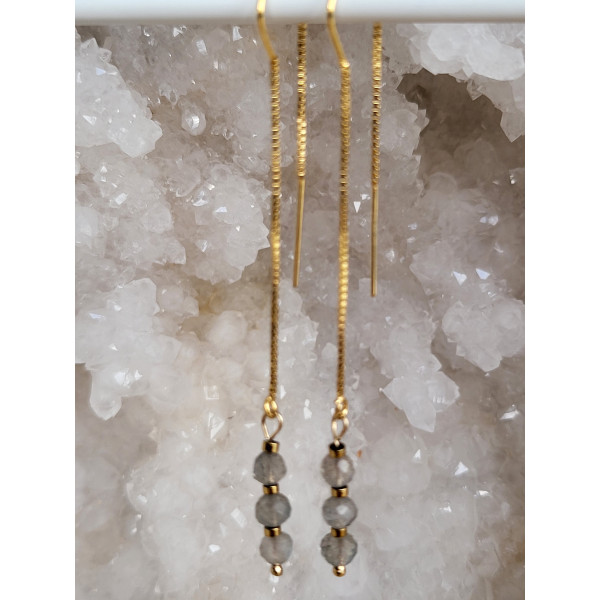 Boucles d'oreilles Gold Filled, Labradorite
