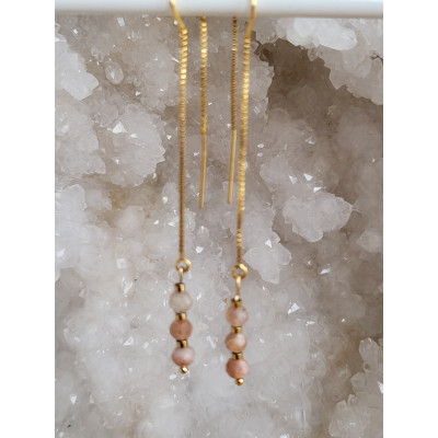 Boucles d'oreilles Gold Filled et Pierre du Soleil