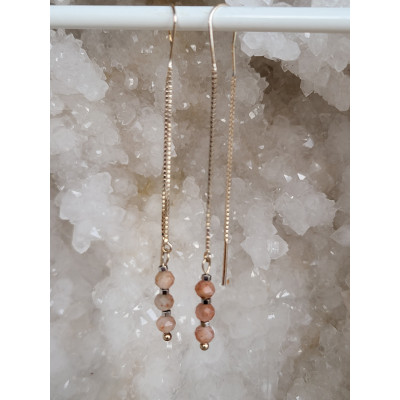 Boucles d'oreilles argent et pierres du soleil