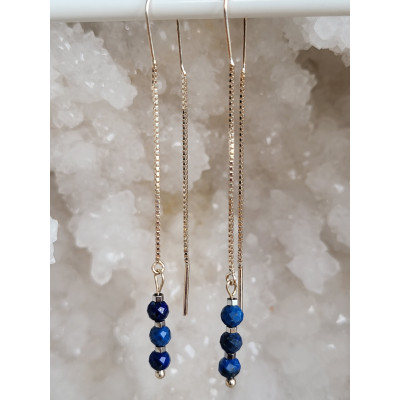 Boucles d'oreilles en argent et Sodalite