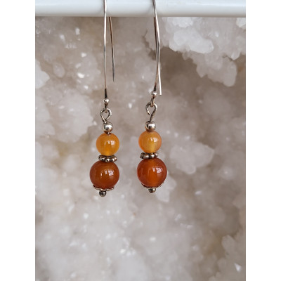 Boucles d'oreilles en argent et Cornaline