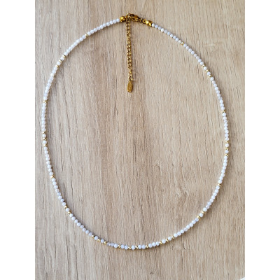 Colliers en perles facettées Calcédoine