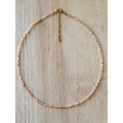 Colliers en perles facettées Pierres du Soleil