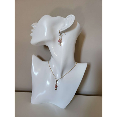 Parure Rhodocrosite et Quartz rose