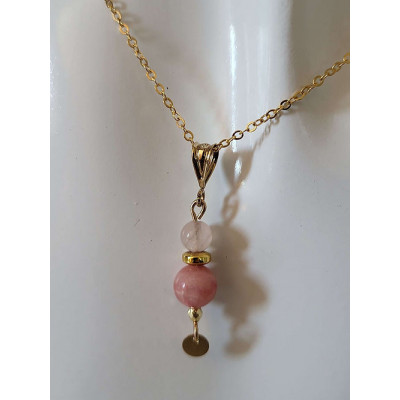 Parure Rhodocrosite et Quartz rose