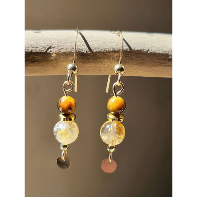 Parure Oeil de tigre et Quartz rutile
