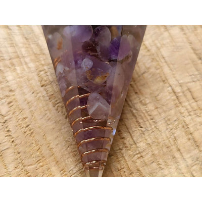 Pendule type "Orgonite" en Améthyste